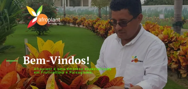 Site da Afroplant desenvolvido pela CS Projetos