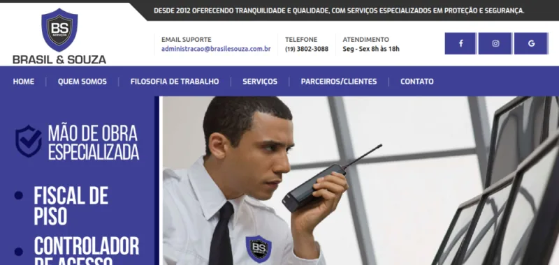 Site da Brasil & Souza desenvolvido pela CS Projetos