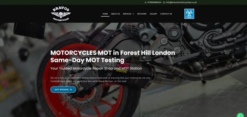 Site da Bravos Motorcycles desenvolvido pela CS Projetos