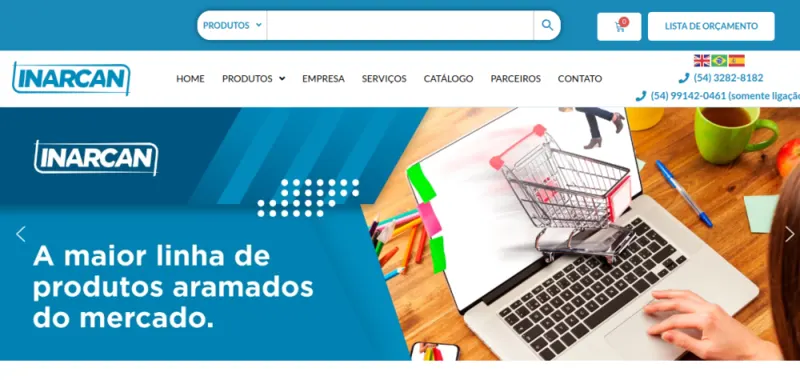 Site da Inarcan desenvolvido pela CS Projetos