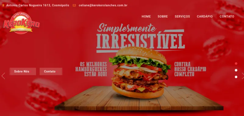 Site do Kero Kero Lanches desenvolvido pela CS Projetos