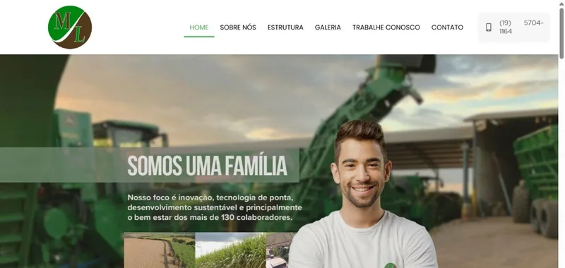 Site da ML Agrícola desenvolvido pela CS Projetos