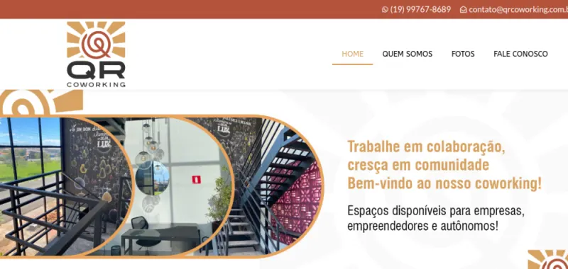 Site do QR Coworking desenvolvido pela CS Projetos